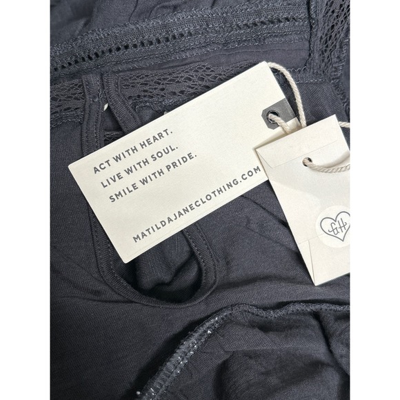 Good Hart By Matilda Jane NWT Mckinney Black Trapeze Dress Lace Eyelet Pintuck S - Picture 7 of 7